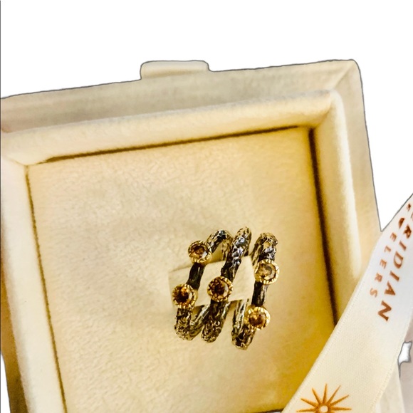 Sami Zeira Champagne Brown Diamonds 22k Oxidized Silver & Yellow Gold Rings - Picture 1 of 16